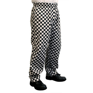 Large Black Check Baggy Trousers
